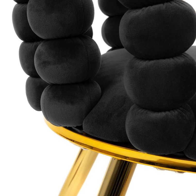 Homla, Bubble Team, Krzesło welurowe czarne, 56,5-52-87 cm, 871837