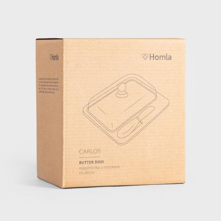 Homla, Carlos, maselniczka z nożykiem na desce, 3 elementy, 744549