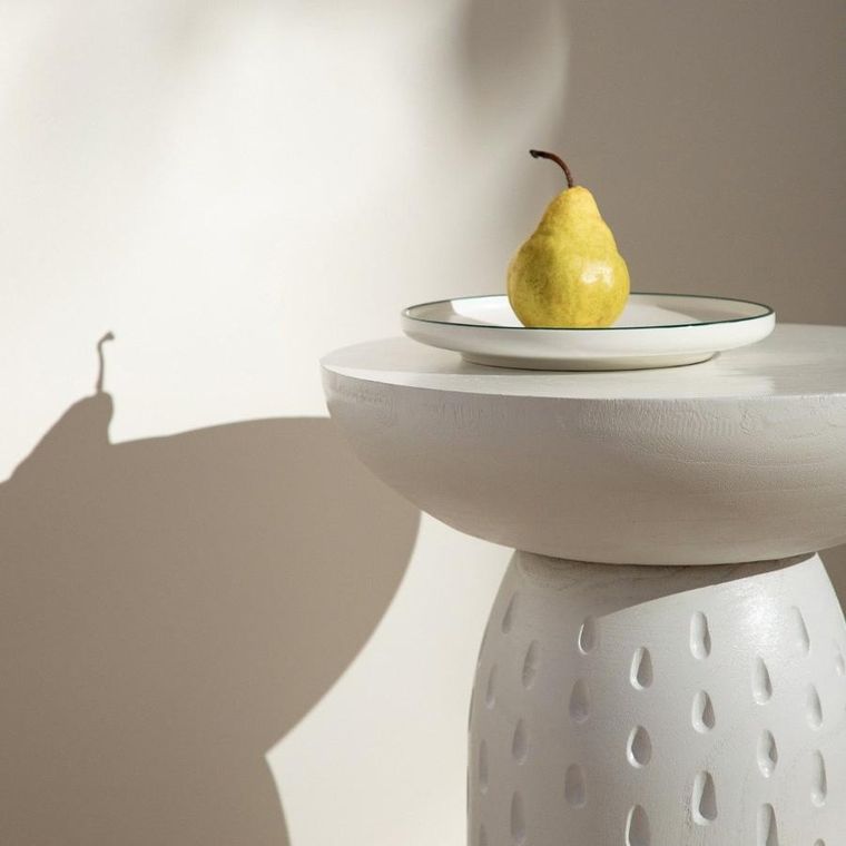 Homla, Charme, stolik kawowy, drewniany, biały, 37-37-42 cm