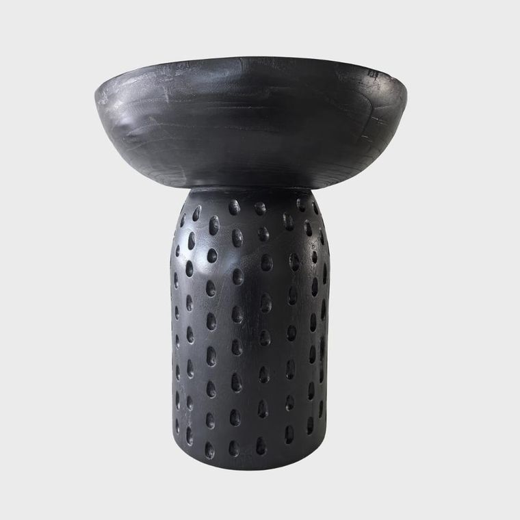 Homla, Charme, stolik kawowy, drewniany, czarny, 37-37-42 cm