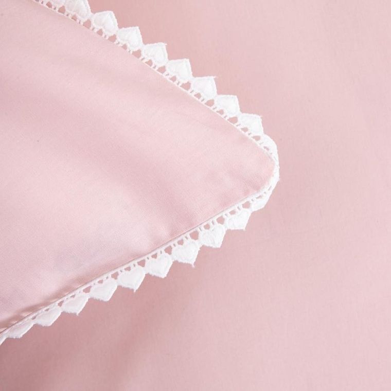 Homla, Cherish Love, pościel, bawełniana różowa z lamówką w serca, 200-220 cm