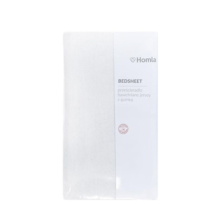 Homla, Claire, Prześcieradło jersey białe, 180-200 cm, SS23 819747