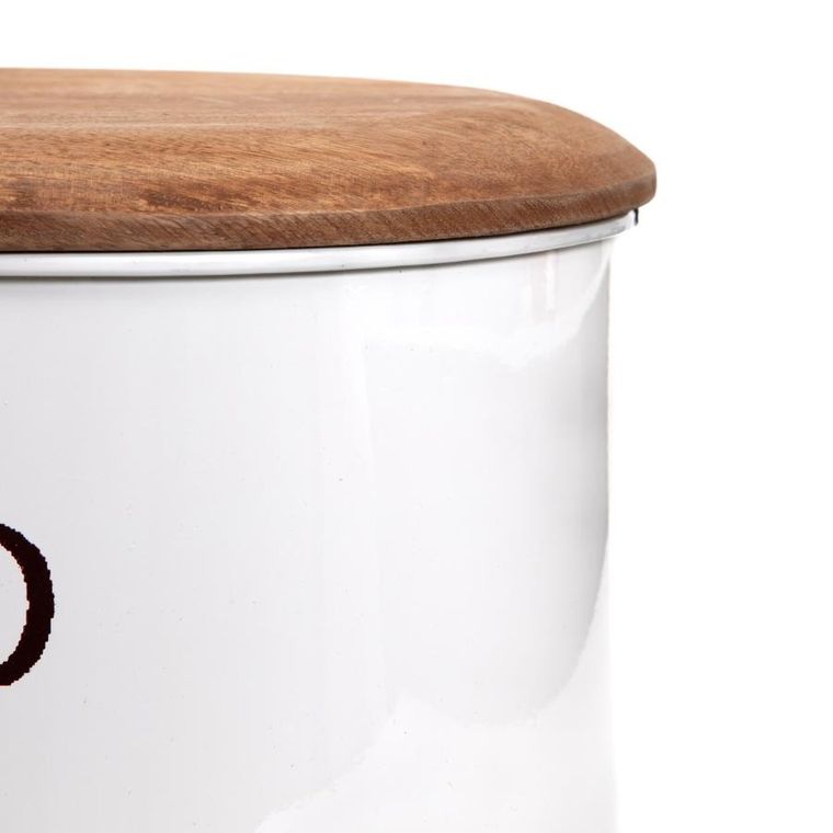 Homla, Conti, chlebak, szary z drewnianą pokrywką, 35-19-13 cm