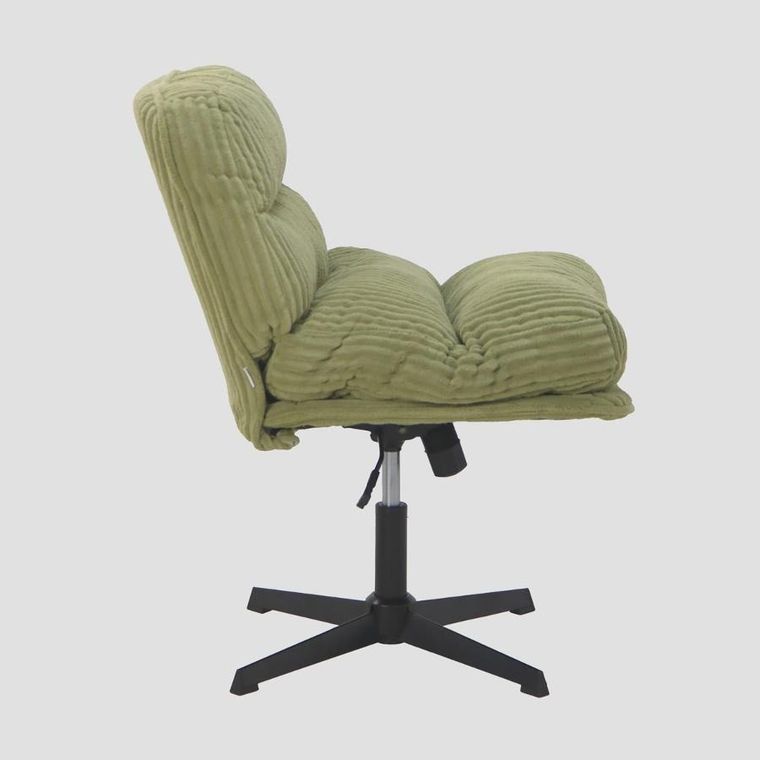 Homla, Cordivo, fotel, sztruksowy obrotowy, oliwkowy, 66-71-83 cm