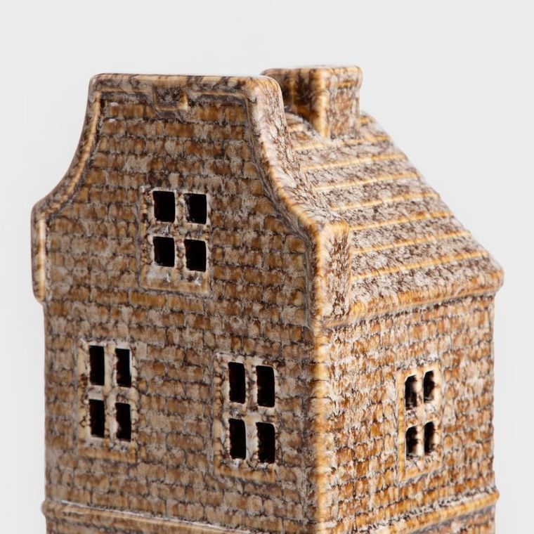 Homla, Crispo, domek z ledem, ceramiczny, brązowy, 11-10-21 cm