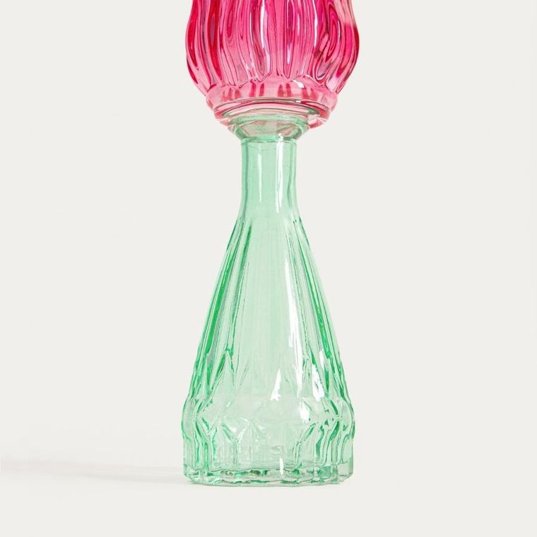 Homla, Daly, świecznik, szklany kwiatek, 23-6,4 cm