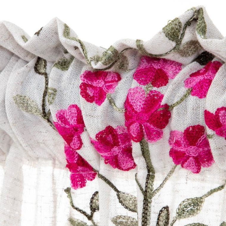 Homla, Darla, zasłona, z haftowanymi kwiatami, 140-250 cm