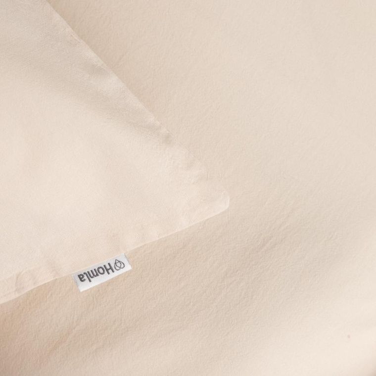 Homla, Defla, pościel z pranej bawełny, beżowa, 200-220 cm, 734649