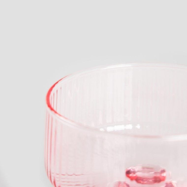 Homla, Dolore, kieliszek, różowy ryflowany, 0,23l, 729553