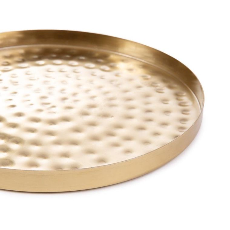 Homla, Dritto, taca dekoracyjna, młotkowana złota, 23-23-1,5 cm, 859125