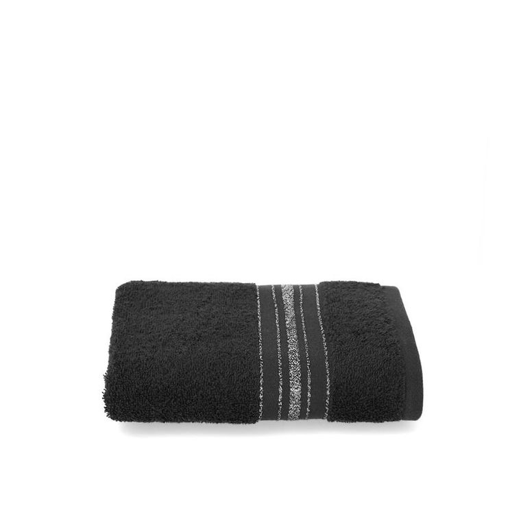 Homla, Duke, Ręcznik z paskami lureksowymi czarny, 50-90 cm, 926079