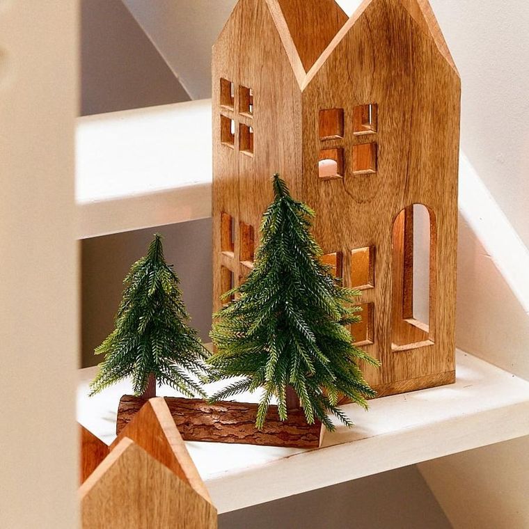 Homla, Dula, choinka, podwójna na pieńku, 27 cm