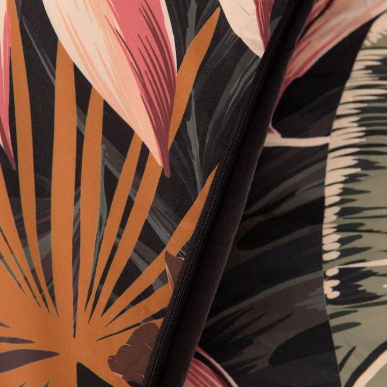 Homla, Ec Fonce, pościel, z mikrofibry czarna w liście, 140-200 cm