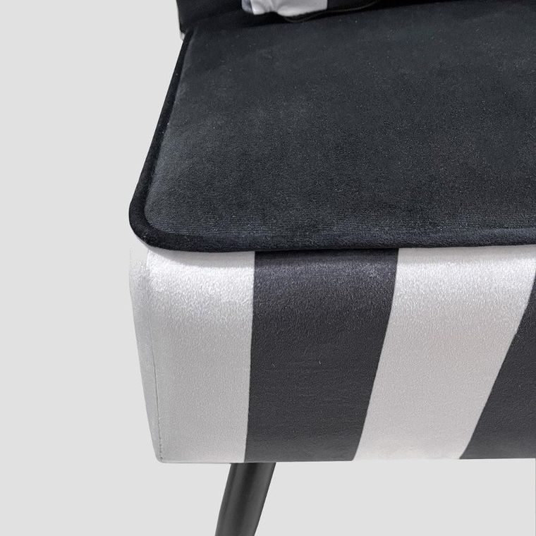 Homla, Eloya, fotel, biało-czarne pasy, 71-75,5-86 cm