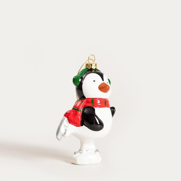 Homla, Evi Red, zawieszka, pingwin na łyżwach z nausznikami, 11,4 cm
