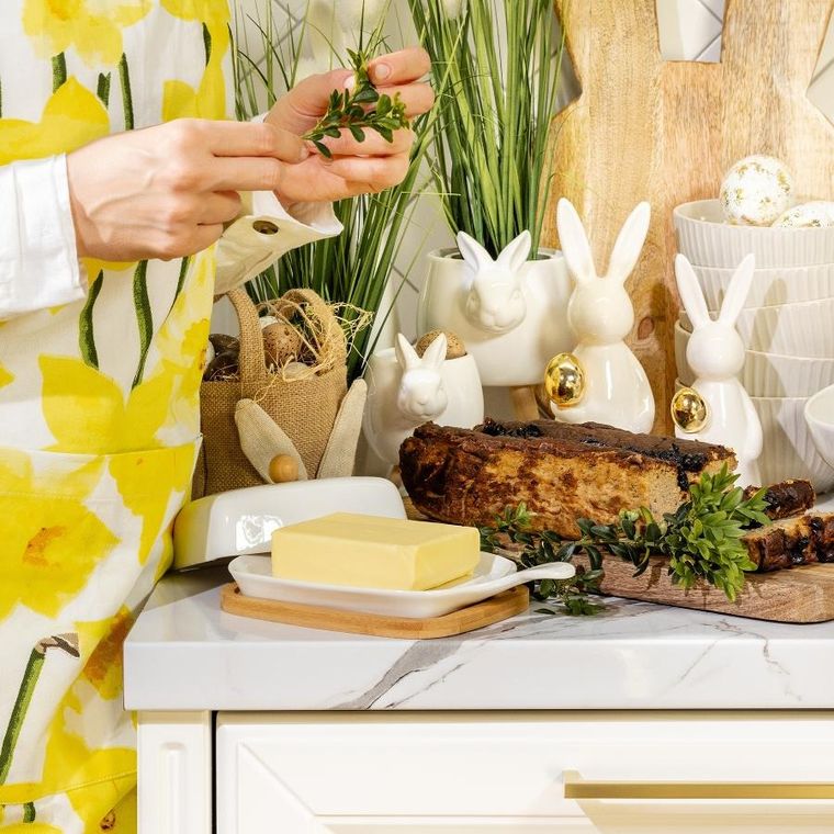 Homla, Fincan, Maselniczka ceramiczna z bambusowa podstawką 22 cm