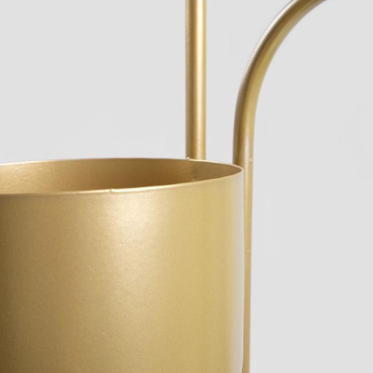 Homla, Floero, kwietnik, metalowy, złoty, 49-14-80 cm