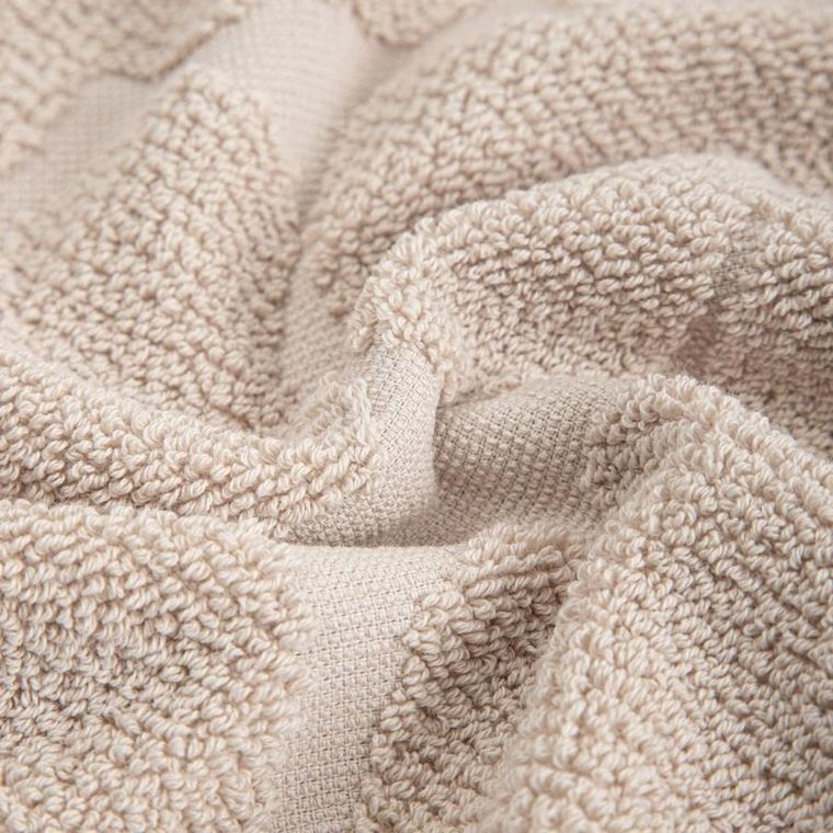 Homla, Flores, ręcznik, beżowy żakardowy, 100-150 cm