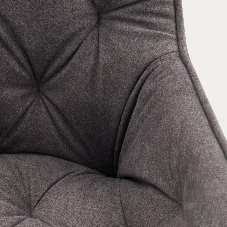 Homla, Fussy, krzesło, w tkaninie, szare, 57-63-84 cm