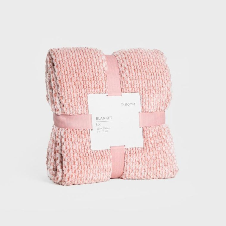 Homla, Galen, koc, gruby różowy z efektem ombre, 150-200 cm