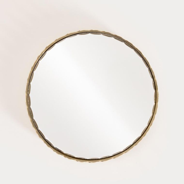 Homla, Grazia, taca dekoracyjna, z lustrem okrągłą, złota, 31-4 cm