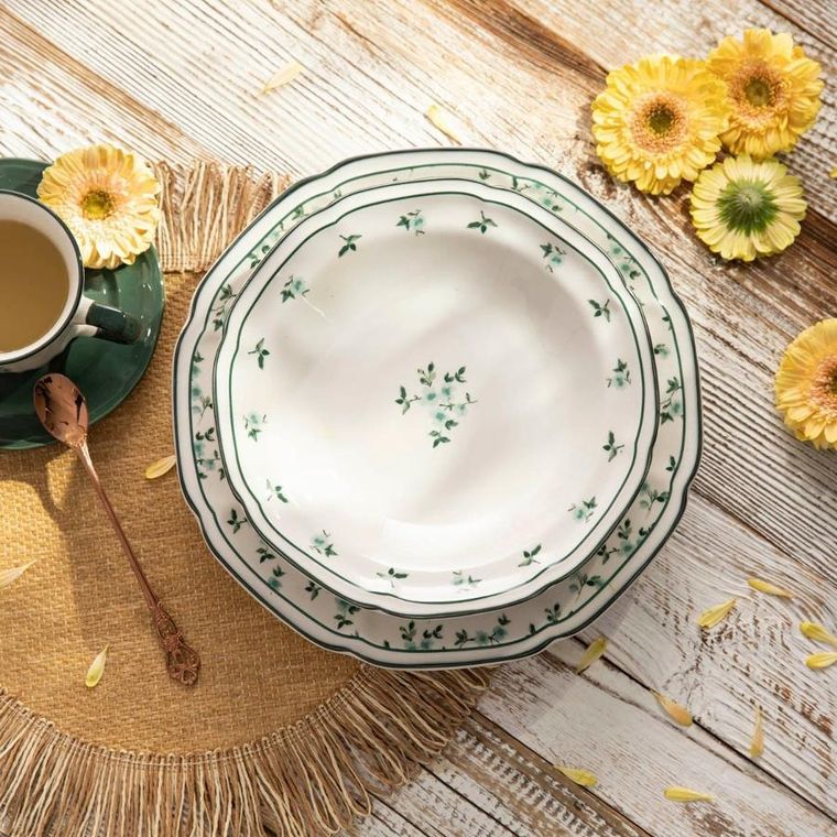 Homla, Greta, talerz, głęboki zielony, 22 cm