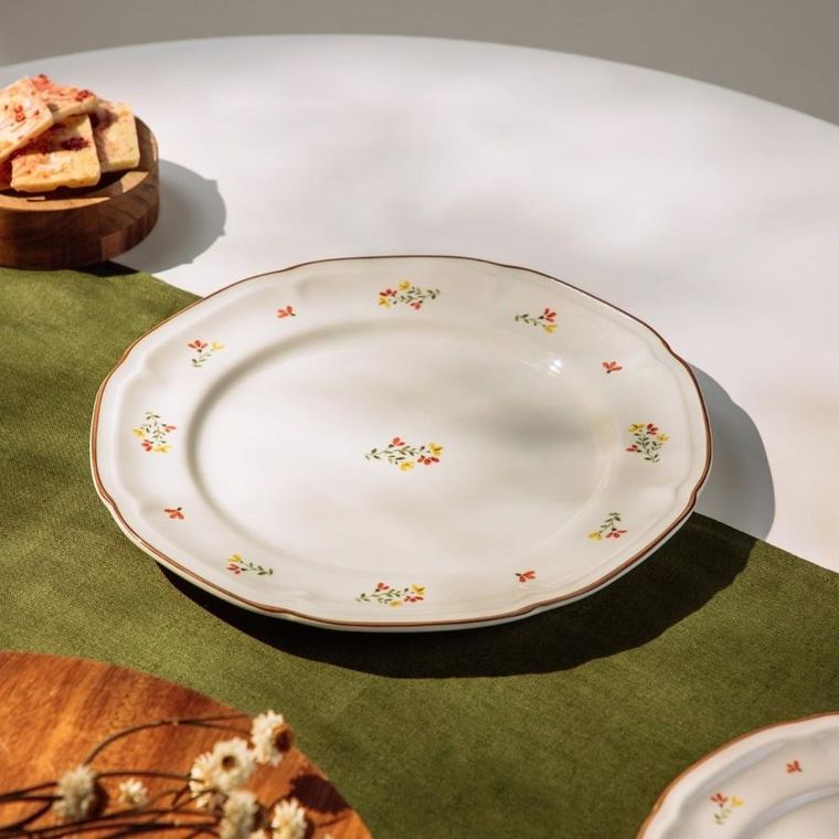 Homla, Greta, talerz, obiadowy z kwiatuszkami, 27 cm