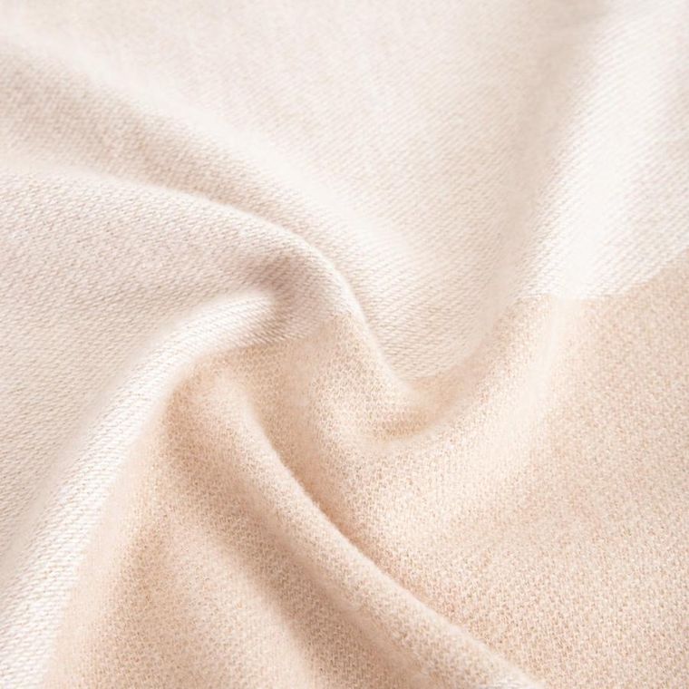 Homla, Kalor, koc, beżowy żakardowy we wzór z frędzlami, 135-200 cm