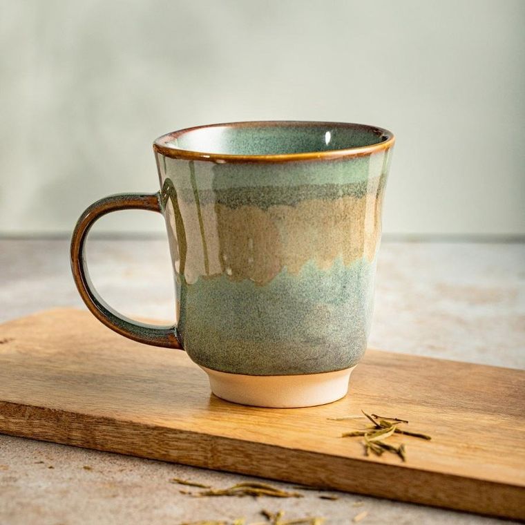 Homla, Kaslo, kubek, niebieski z beżowym paskiem, 0,4l