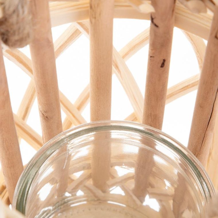 Homla, Lagge, lampion, pleciony naturalny niski, 22 cm