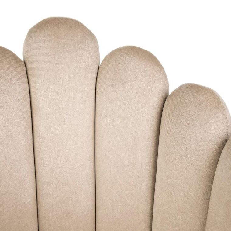 Homla, Lana, Fotel welurowy beżowy, 56-55-83 cm, ALL 850054