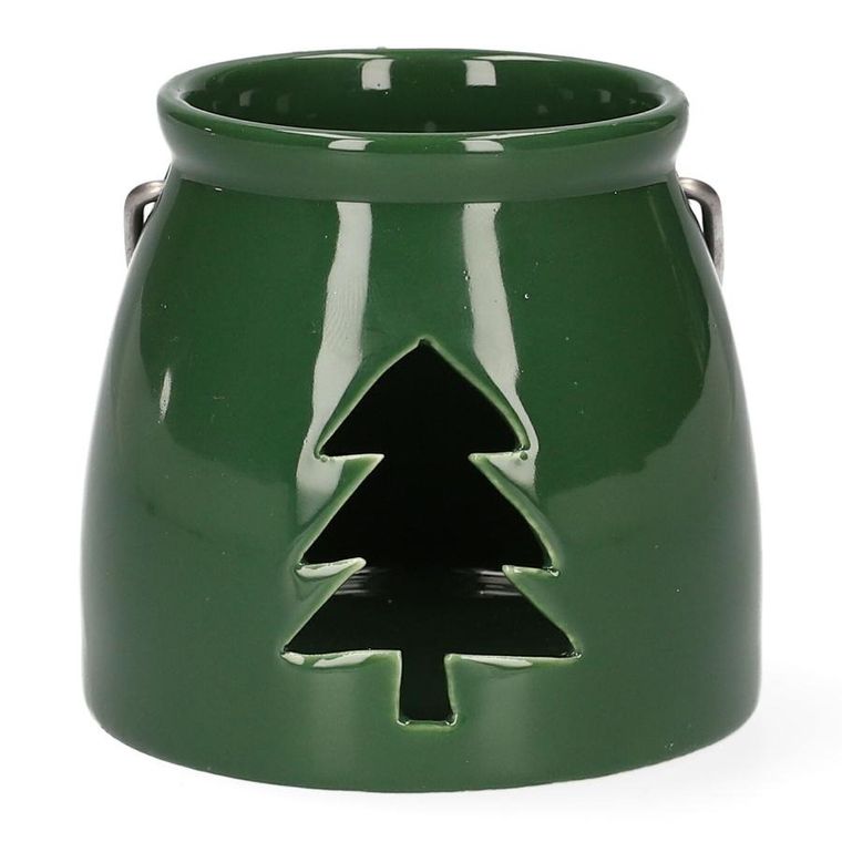 Homla, Lanern, lampion, z choinką zielony, 8-8 cm