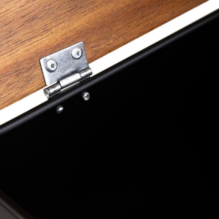 Homla, Lomas, chlebak, czarny z akacjową pokrywką, 33-18-13 cm