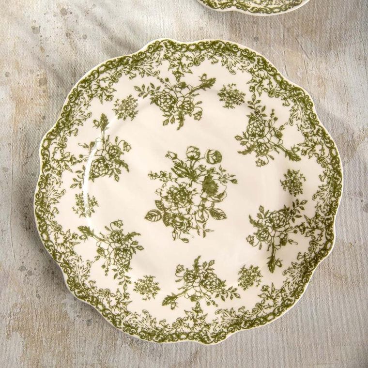 Homla, Lourry, talerz, deserowy zielony, 19 cm