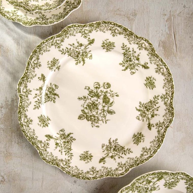 Homla, Lourry, talerz, obiadowy zielony, 27 cm