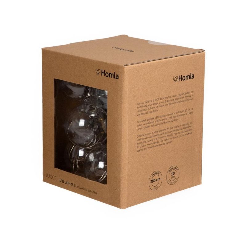 Homla, Lucce, łańcuch led, żarówki na sznurku, 280 cm
