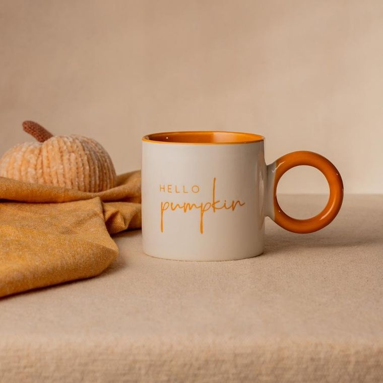 Homla, Lukon, kubek, z pomarańczowym uchem, Hello Pumpkin, 0,3l