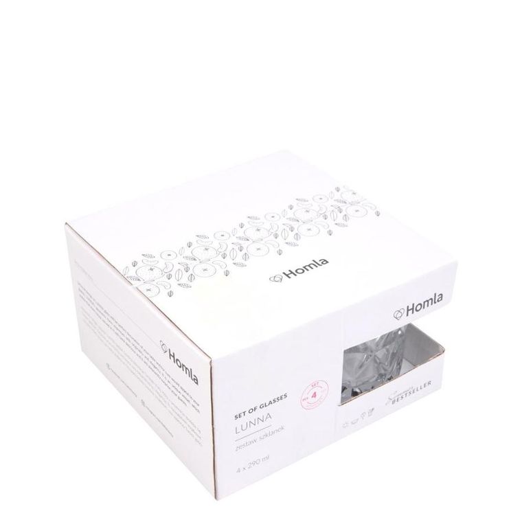Homla, Lunna, zestaw szklanek, transparentnych, 0,29l, 4 szt.