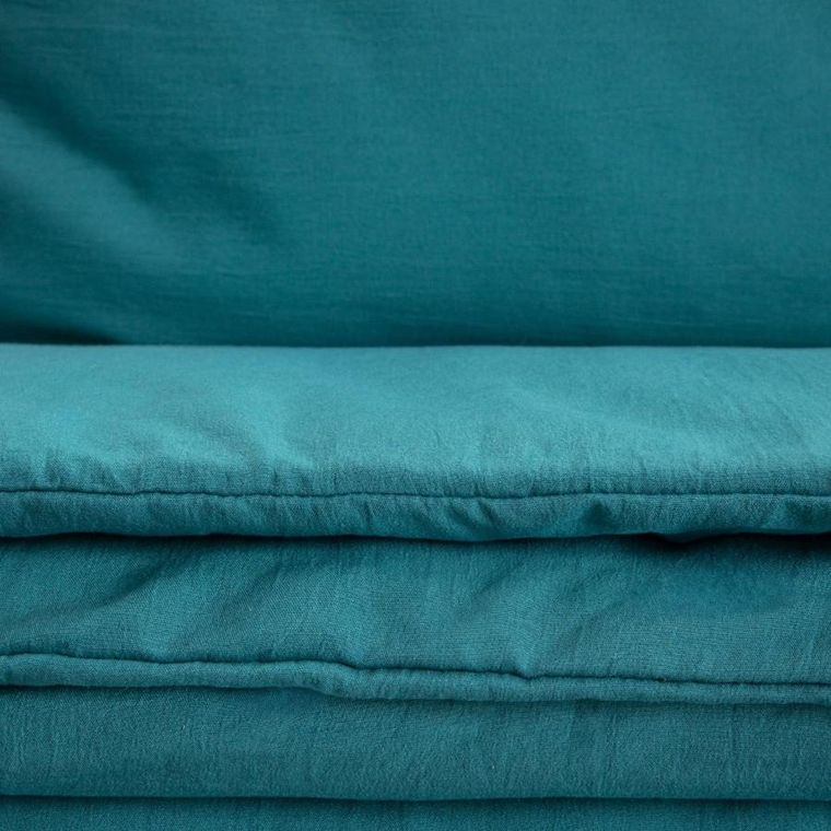 Homla, Maisy, pościel z pranej mikrofibry, turkusowa, 140-200 cm