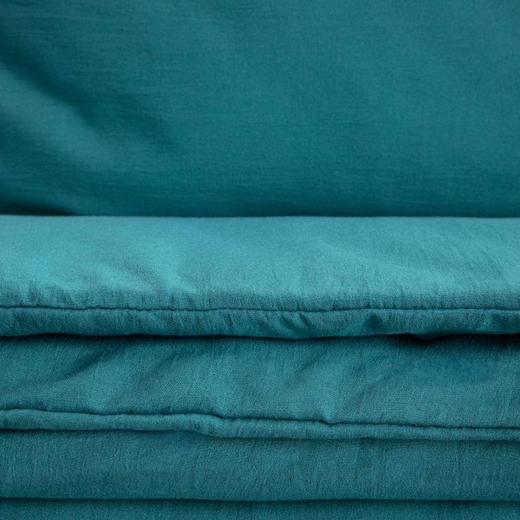 Homla, Maisy, pościel z pranej mikrofibry, turkusowa, 200-220 cm