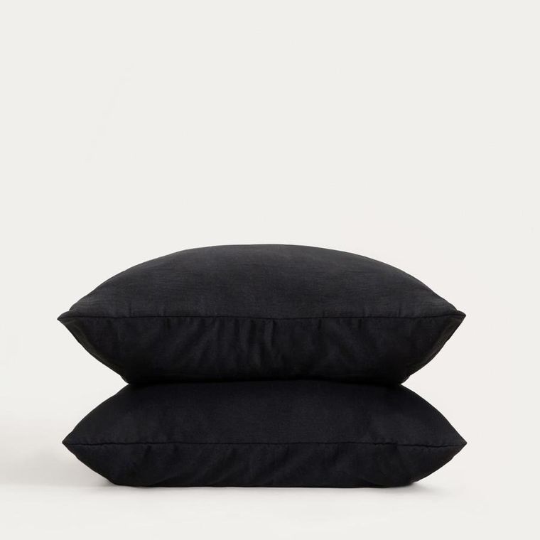 Homla, Maisy, zestaw dwóch poszewek, z mikrofibry czarnych, 70-80 cm, 2 szt.