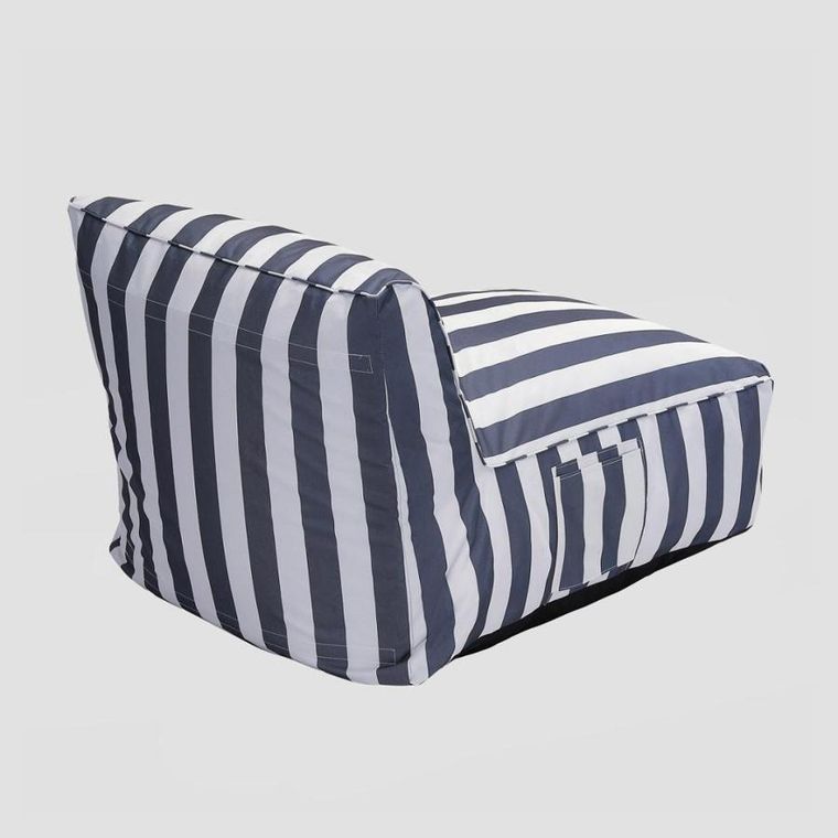 Homla, Maris, leżanka, w biało niebieskie paski, 102-72-65 cm, 744235