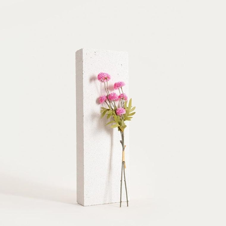 Homla, Marita, bukiet kwiatów, stokrotki pełne różowe, 52 cm