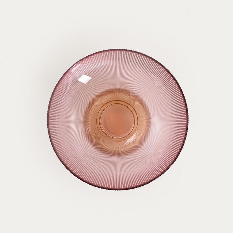 Homla, Megalo, patera, szklana różowo - żółta, 25 cm