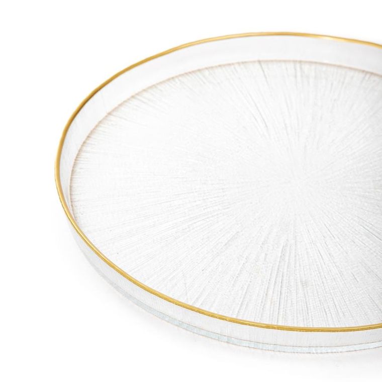 Homla, Monze, talerz, transparentny ze złotą obwódką, 21 cm