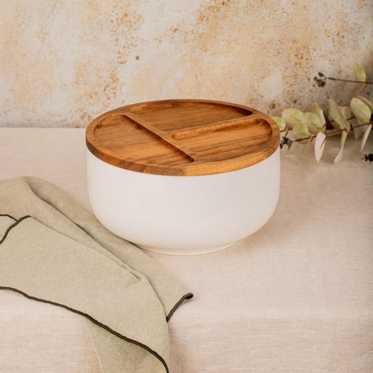 Homla, Mooka, misa, okrągła z akacjową pokrywką, 24-13,5 cm