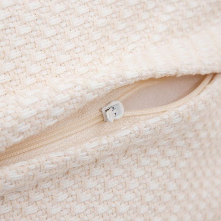 Homla, Morris, poszewka, ecru z frędzlami, 45-45 cm