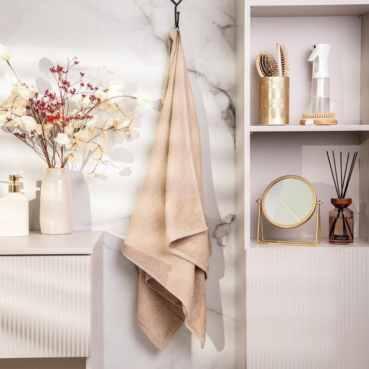 Homla, Nasia, ręcznik, bawełniany beżowy, 70-130 cm