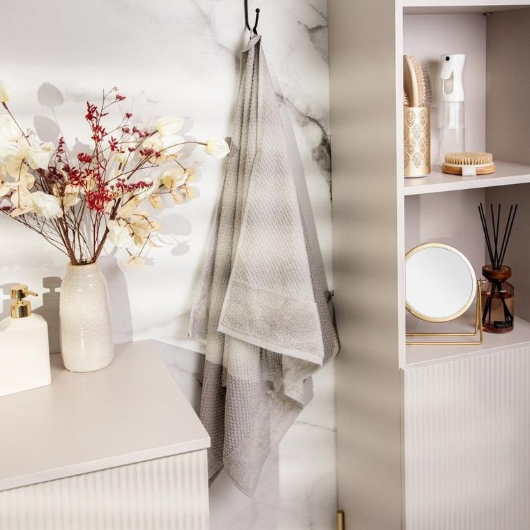 Homla, Nasia, ręcznik, bawełniany, szary, 70-130 cm