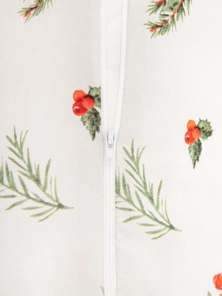 Homla, Natale, pościel, oliwkowa w świąteczny nadruk, 200-220 cm